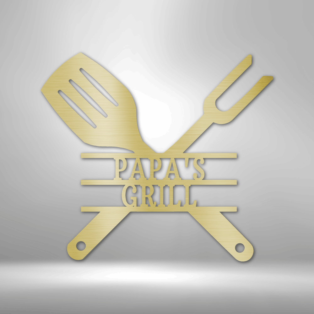 Grilling Utensils - Personalized Steel Sign - Throttle Society
